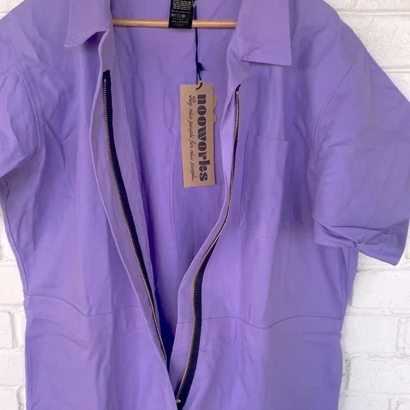 NWT Nooworks Organic Cotton Coveralls in Lilac/Lavender 5X